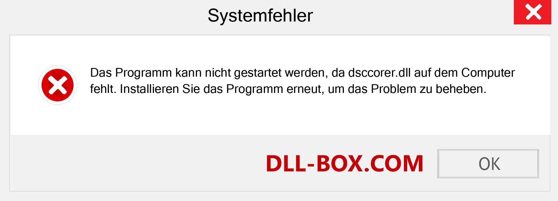 dsccorer.dll-Datei fehlt?. Download für Windows 7, 8, 10 - Fix dsccorer dll Missing Error unter Windows, Fotos, Bildern