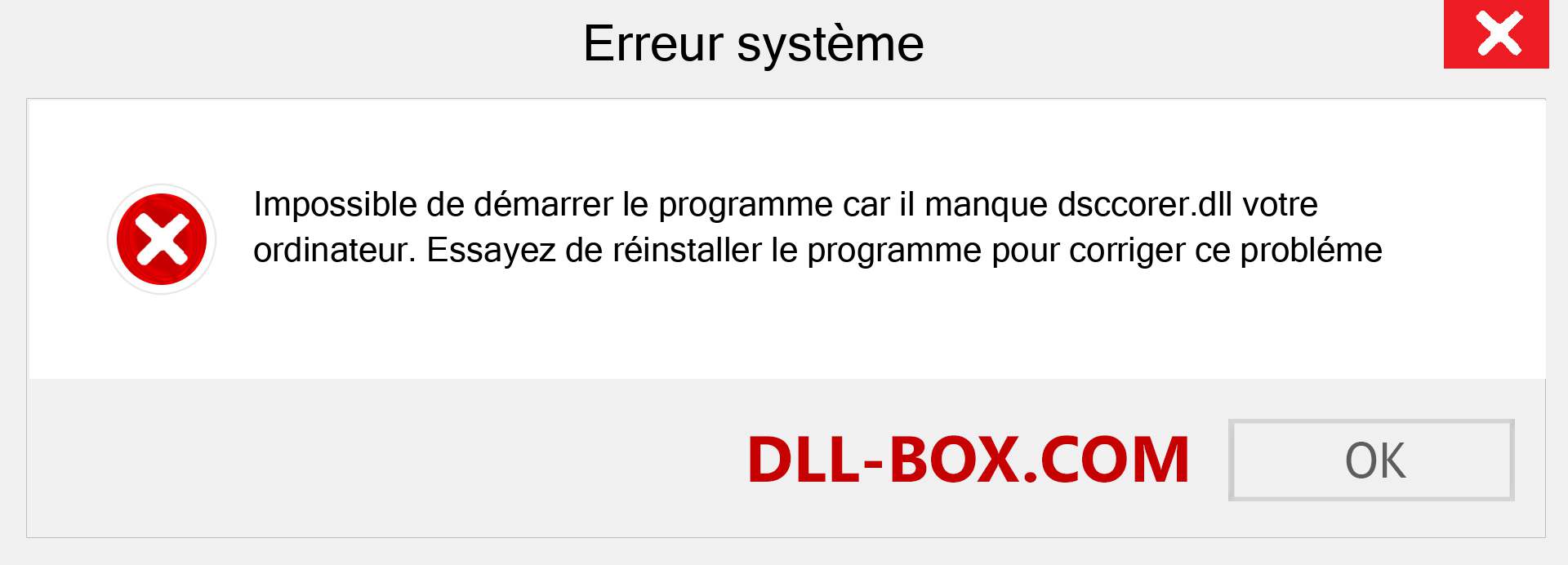 Le fichier dsccorer.dll est manquant ?. Télécharger pour Windows 7, 8, 10 - Correction de l'erreur manquante dsccorer dll sur Windows, photos, images